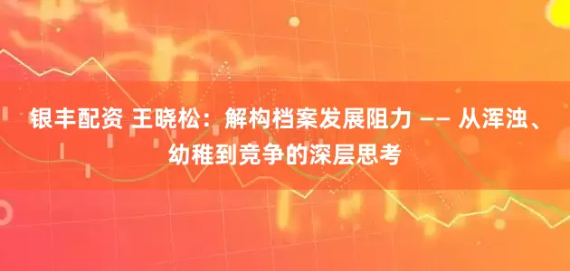 银丰配资 王晓松：解构档案发展阻力 —— 从浑浊、幼稚到竞争的深层思考